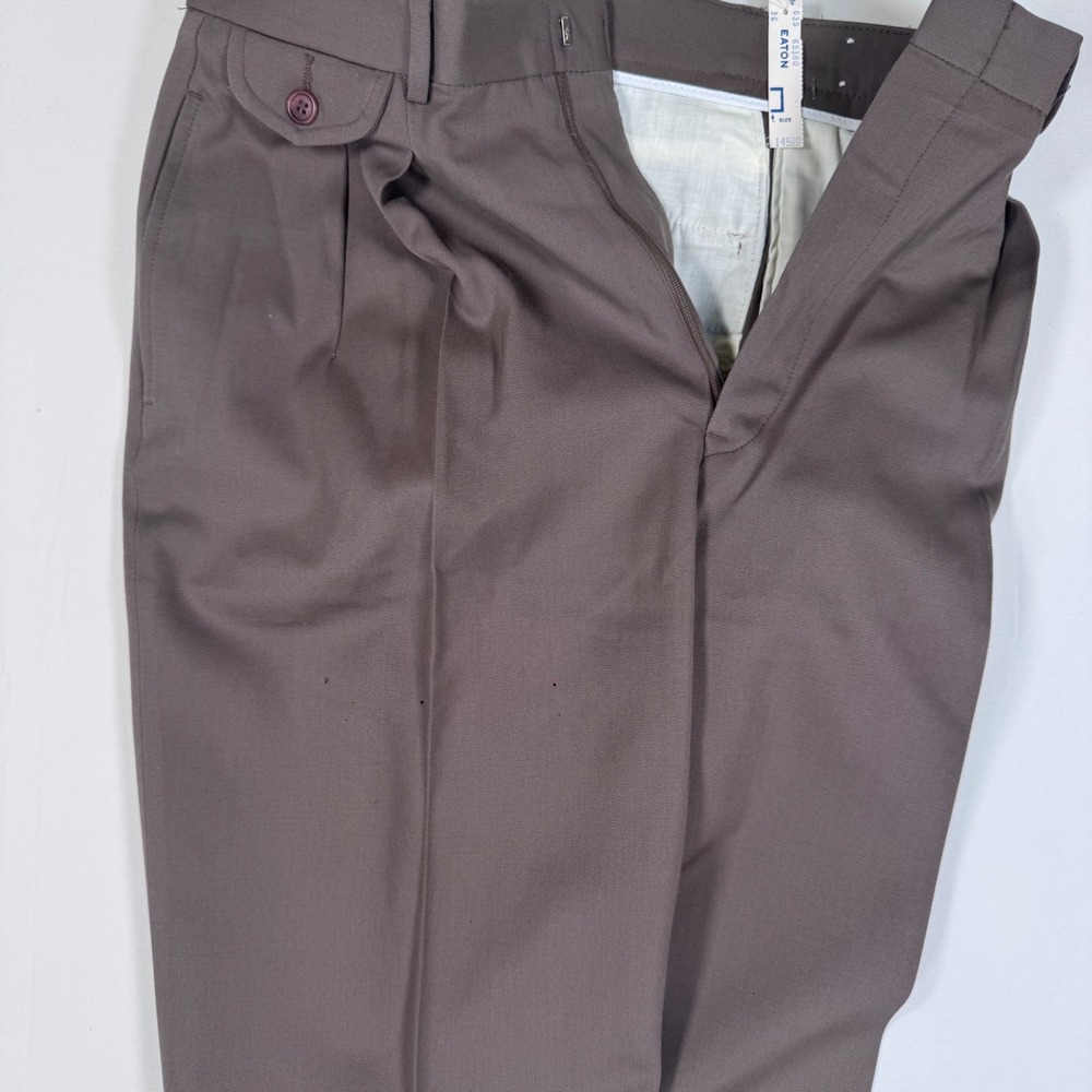 Vtg Ralph Lauren NWT Wool Pleated Trousers Women's 8 Tall Minimalist Office Read - Picture 6 of 15